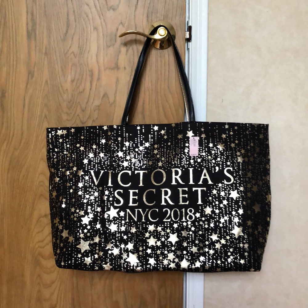 Victoria’s Secret NYC 2018 Black/Gold Canvas Tote